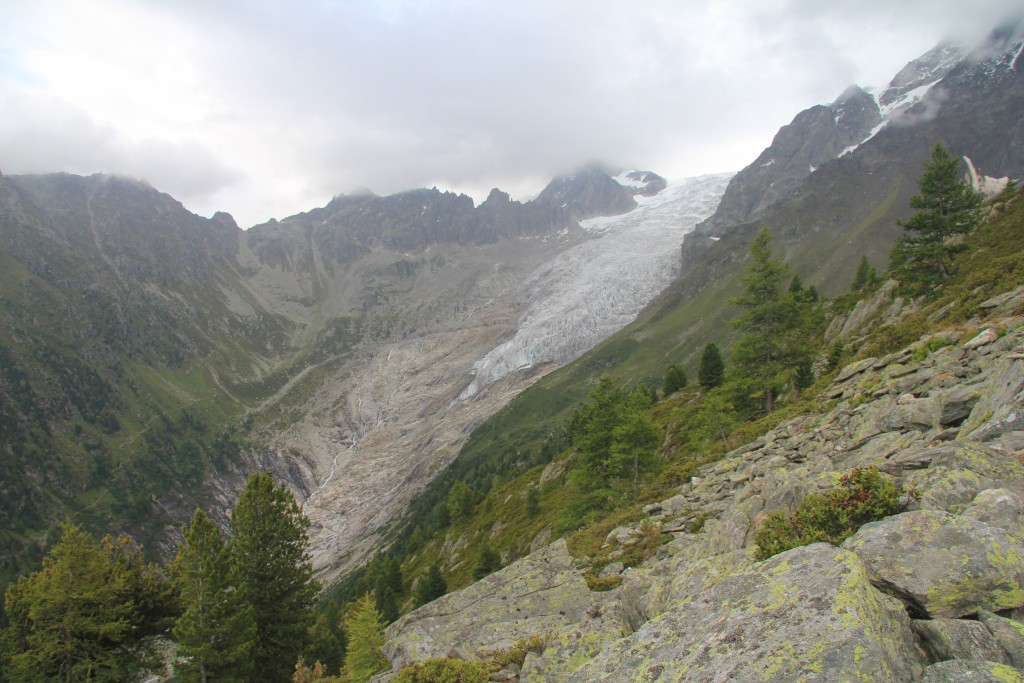 Le glacier du Trient, avec la fenêtre d'Arpette (que nous ne ferons pas).